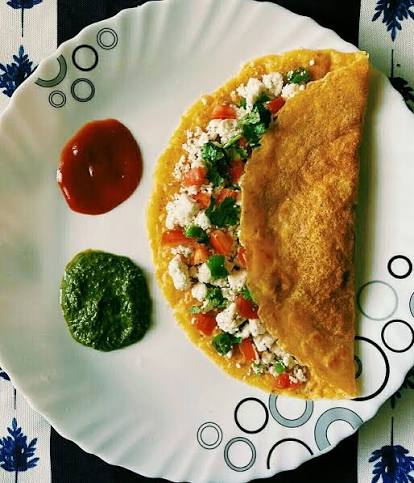 Moong Daal Cheela with 100gm Paneer